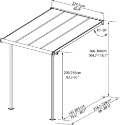 Palram-Canopia Aluminium Terrassenüberdachung Mit Doppelstegplatten "Sierra" Anthrazit 230 X 230 Cm -Deutschland Garten Zier Verkaufs-Shop ba3b922269d54b94988f131f3b461eb7