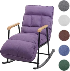 Schaukelstuhl HWC-K40, Schaukelsessel Schwingstuhl Relaxsessel, Liegefunktion Metall Stoff/Textil Lila-flieder -Deutschland Garten Zier Verkaufs-Shop ba84d14fc7f77aebf7f13c731547eddd
