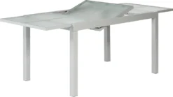 Merxx Gartentisch Ausziehbar 160/220 X 90 Cm - Aluminiumgestell Silber Mit Matter Glasplatte -Deutschland Garten Zier Verkaufs-Shop baa36ca6ac469d60f1412651d18938f0