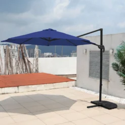 SVITA Sonnenschirm 3m Set Haube Gewichte Garten Ampelschirm Outdoor 360° Schirm Alu Drehbar Kippbar Blau -Deutschland Garten Zier Verkaufs-Shop baa6820110f98f68019c7b36e57fe4af