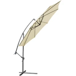 MIADOMODO® Sonnenschirm - Ø300/350cm, Mit Ständer, Handkurbel, Neigbar, Verstellbar, Farbwahl - Ampelschirm, Gartenschirm, Marktschirm, Terassenschirm -Deutschland Garten Zier Verkaufs-Shop bae6fe83f63f2b20f960d49199eaef84