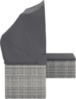 VidaXL 3-Sitzer-Gartensofa Mit Dach Und Fußhocker Grau Poly Rattan -Deutschland Garten Zier Verkaufs-Shop bb3077a6779404375f774693115bb1a9