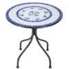 Deuba Mosaiktisch 60 Cm Rund Metall Wetterfest Mosaik Garten Balkon Terrasse Tisch Gartentisch Balkontisch Gartenmöbel