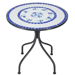 Deuba Mosaiktisch 60 Cm Rund Metall Wetterfest Mosaik Garten Balkon Terrasse Tisch Gartentisch Balkontisch Gartenmöbel