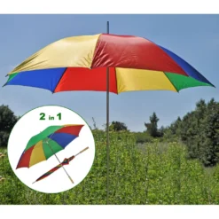 Strandschirm 125cm Regenschirm 2in1 Sonnenschirm Regenbogenfarben Mit 8 Rippen -Deutschland Garten Zier Verkaufs-Shop bb9a08bee137022756db52e395b7407b