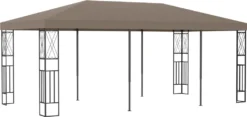 VidaXL Pavillon 6x3 M Taupe Stoff