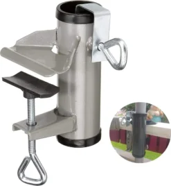 Hikeren Sonnenschirmhalter Klemme, Metall Balkonschirmhalter Schirmständer Für Balkon, Terrasse Oder Tischzaun Sonnenschirmklemme
