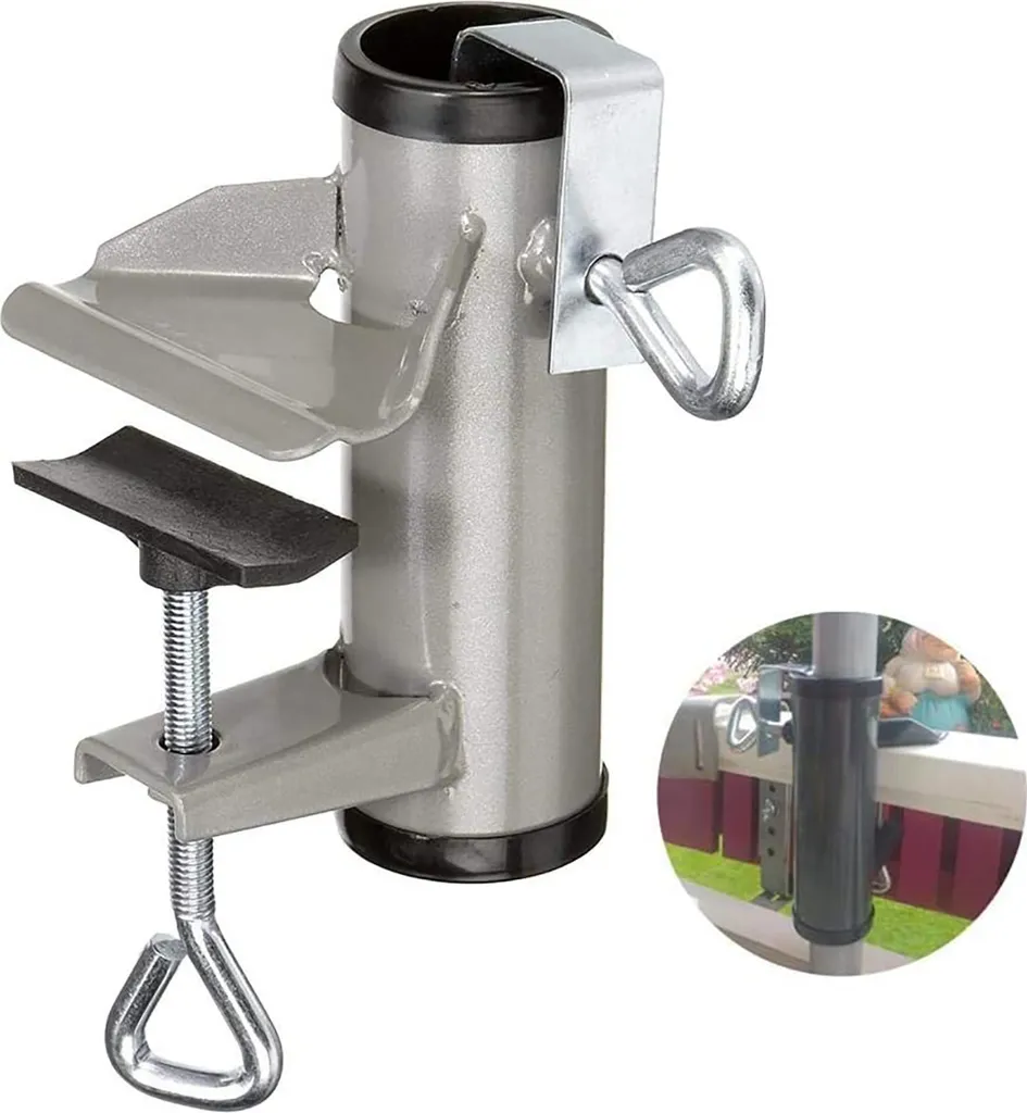 Hikeren Sonnenschirmhalter Klemme, Metall Balkonschirmhalter Schirmständer Für Balkon, Terrasse Oder Tischzaun Sonnenschirmklemme 1 Hikeren Sonnenschirmhalter Klemme, Metall Balkonschirmhalter Schirmständer Für Balkon, Terrasse Oder Tischzaun Sonnenschirmklemme