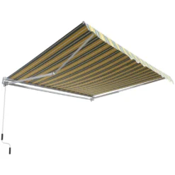 Outsunny Markise Gelenkarmmarkise Sonnenschutz Handkurbel Balkon Alu Gelb+Grau 3,5x2,5m -Deutschland Garten Zier Verkaufs-Shop bc645c43896e363092e9321f65062198