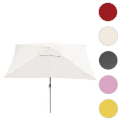 Sonnenschirm Castellammare, Gartenschirm, 2x3m Rechteckig Neigbar, Polyester/Alu 4,5kg Creme -Deutschland Garten Zier Verkaufs-Shop bda03fbf1ede3a7a89081287f6d92601
