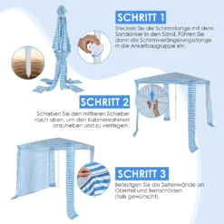 COSTWAY 204x207cm Strandschirm Mit Seitenwand Sonnenschirm Inkl. Tragetasche & 4 Sandsäcke Strandzelt Strandmuschel Sonnenschutz Hellblau -Deutschland Garten Zier Verkaufs-Shop bdfdbdbe467ea132246da69dbc0f4982