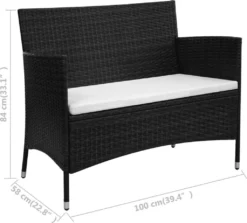 VIDAXL Möbel Gartenbank 100 Cm Poly Rattan Schwarz 2023 -Deutschland Garten Zier Verkaufs-Shop be7a52d491e3abb578e69de2e00d690c