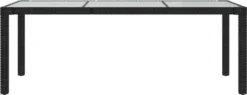 VidaXL Gartentisch Schwarz 190x90x75 Cm Gehärtetes Glas Poly Rattan -Deutschland Garten Zier Verkaufs-Shop bee13c02530b0640fb23b246b6ffc3c0