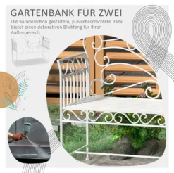 Outsunny Gartenbank Parkbank Sitzbank Bank Gartenmöbel 2-Sitzer Metall Weiß -Deutschland Garten Zier Verkaufs-Shop bf65f2e72661fcdcd142ce9bbcf8bc41