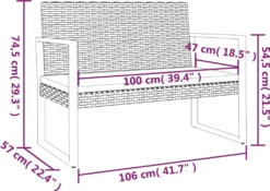 VidaXL Gartenbank Mit Kissen Schwarz 106 Cm Poly Rattan -Deutschland Garten Zier Verkaufs-Shop bf6f3747a134a528b78210a707011108