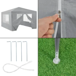 [casa.pro] Pavillon 400x300x255cm Gartenzelt Partyzelt Gartenpavillon Bierzelt Festzelt Dunkelgrau -Deutschland Garten Zier Verkaufs-Shop bfb474f0c9b0616de65bdd0f51ba2fdd