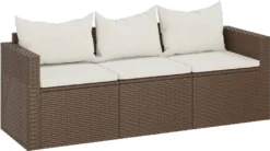 VidaXL Gartensofa 3-Sitzer Mit Kissen Braun Poly Rattan -Deutschland Garten Zier Verkaufs-Shop bfe7f040db90201f8d32ae8a74a08122