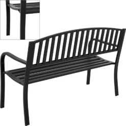 ProGarden Gartenbank Metall 127x50x85 Cm Schwarz -Deutschland Garten Zier Verkaufs-Shop c002cafa99223038ae671c6f5a588f81