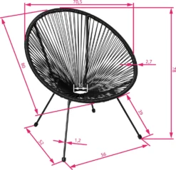 Tectake 2 Gartenstühle Santana Retro Im Acapulco-Stil - Schwarz -Deutschland Garten Zier Verkaufs-Shop c0a73683e2a5ac54928fea03a1817bf6