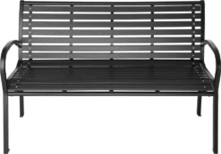 Tectake Gartenbank Pino 3-Sitzer 126x62x81,5cm - Schwarz -Deutschland Garten Zier Verkaufs-Shop c0e1ce914153fcb1368676d3f4aa2a62