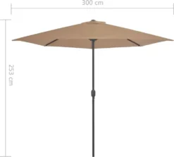 VidaXL Balkon-Sonnenschirm Mit Alu-Mast Taupe 300×150 Cm Halbrund -Deutschland Garten Zier Verkaufs-Shop c1706890f69695346c9434d063b19920