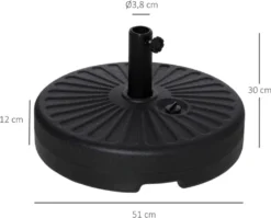 Outsunny Sonnenschirmständer 22 Kg Schirmständer Für Sonnenschirm Schirmstangen 38 Mm Sonnenschirmfuß Für Garten Terrasse Balkon Zement Schwarz Ø51 X 30H Cm -Deutschland Garten Zier Verkaufs-Shop c17b7e9b2be8407dac9e5390c52eca8d