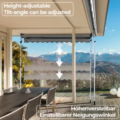 Jago® Klemmmarkise - 300/350/400x80cm, Höhenverstellbar, Kurbel, Wasserabweisend, UV-Schutz, Terrasse, Sonnenschutz, Farbwahl - Balkon, Sonnenmarkise, Terrassenmarkise (350 X 80 Cm, Anthrazit) -Deutschland Garten Zier Verkaufs-Shop c1a865073288c2bbe21e62636e3e85c9