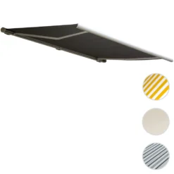 Elektrische Kassettenmarkise H124, Markise Vollkassette 5x3m Polyester Anthrazit -Deutschland Garten Zier Verkaufs-Shop c1c463f3a31e5a2e40596f07f26c5b51
