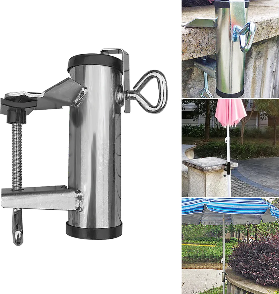 Hikeren Sonnenschirmhalter Klemme, Metall Balkonschirmhalter Schirmständer Für Balkon, Terrasse Oder Tischzaun Sonnenschirmklemme 8 Hikeren Sonnenschirmhalter Klemme, Metall Balkonschirmhalter Schirmständer Für Balkon, Terrasse Oder Tischzaun Sonnenschirmklemme – Bild 8