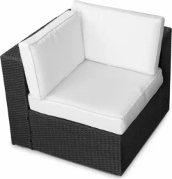 4tlg. (1er) Polyrattan Lounge Eck Sessel (1er) Gartenmöbel - Anthrazit