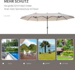 Outsunny Sonnenschirm Gartenschirm Marktschirm Doppelsonnenschirm Terrassenschirm Mit Handkurbel Oval Metall + Polyester Beige 455 X 270 X 240 Cm -Deutschland Garten Zier Verkaufs-Shop c2ab7f477951f850db59b72e5df4edbb