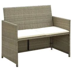 VidaXL 4-tlg. Garten-Lounge-Set Mit Auflagen Beige Poly Rattan -Deutschland Garten Zier Verkaufs-Shop c30a195411aa73064f3bb2a4ae1a0f1b