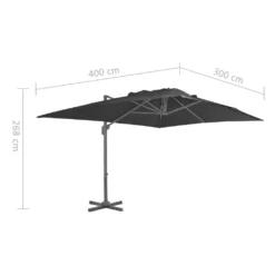 VidaXL Ampelschirm Mit Aluminium-Mast Anthrazit 400 X 300 Cm -Deutschland Garten Zier Verkaufs-Shop c323e3c73530f0c57b019753a3121219