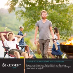 KESSER® 2er Set Gartenstuhl Hochlehner Alu Klappstuhl 7-Fach Verstellbar Mit Armlehnen Atmungsaktiv Klappbar Campingstuhl Balkonstuhl Klappsessel Garten Terrasse, Farbe:Bordeaux -Deutschland Garten Zier Verkaufs-Shop c38bc850c2c55f6eba710eac6a101ab9