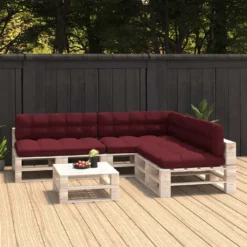 VidaXL Palettensofa-Auflagen 7 Stk. Weinrot