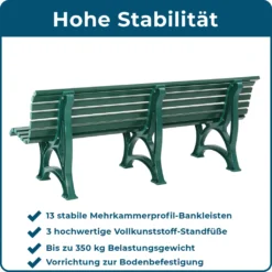 BLOME Sitzbank Borkum – Gartenbank Für Garten, Balkon, Terrasse, Parkbank In Moosgrün, 4-Sitzer, Germany -Deutschland Garten Zier Verkaufs-Shop c441158a2c2312ea61f0b79a45b05aa6