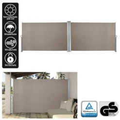 EINFEBEN Doppelseitenmarkise Markisen Brau 160x600cm Ausziehbar UV Bestaendig Fuer Balkon Terrasse Balkon -Deutschland Garten Zier Verkaufs-Shop c48f692a9836ce8cac941845939c3855