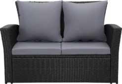 MeXo Gartenmöbel Set Lounge Set Polyrattan Lounges 4-teile Für 3-4 Personen Garten & Balkon Sitzmöbel-Set Schwarz -Deutschland Garten Zier Verkaufs-Shop c4b672e21d3eceed977f9c6605ea0ae0