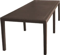 Gartentisch QUEEN Rattan-Look 150/220x90cm Kunststoff - Mokka