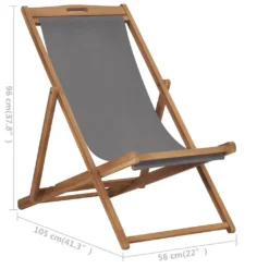 VidaXL Strandstuhl Klappbar Massivholz Teak Grau -Deutschland Garten Zier Verkaufs-Shop c5408c2907b6105700cec9764696e8eb