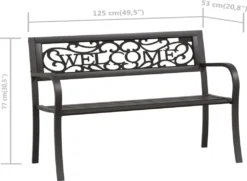 VidaXL Gartenbank 125 Cm Stahl Schwarz -Deutschland Garten Zier Verkaufs-Shop c6ffdb5d0692fadc048541d98d74a55b