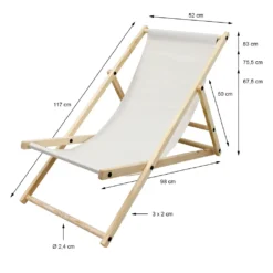 ECD Germany 2er Set Liegestuhl, Beige, Aus Holz, Belastbar Bis 120kg, Klappbar, 3 Liegepositionen, Gartenliege Sonnenliege Relaxliege Strandstuhl Für Garten, Terrasse Und Balkon -Deutschland Garten Zier Verkaufs-Shop c7e01b1a71dc41ed5f8cf514c4d272f3
