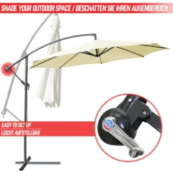 MIADOMODO® Sonnenschirm - Ø300/350cm, Mit Ständer, Handkurbel, Neigbar, Verstellbar, Farbwahl - Ampelschirm, Gartenschirm, Marktschirm, Terassenschirm -Deutschland Garten Zier Verkaufs-Shop c7f18fd79abfc07e1904d0ae0514beca