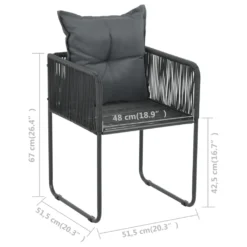 VidaXL Gartenstühle 2 Stk. Mit Polstern Poly Rattan Schwarz -Deutschland Garten Zier Verkaufs-Shop c8018f11353bc601708b16b99b37bb38