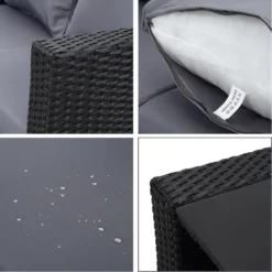 MeXo Gartenmöbel Set Lounge Set Polyrattan Lounges 4-teile Für 3-4 Personen Garten & Balkon Sitzmöbel-Set Schwarz -Deutschland Garten Zier Verkaufs-Shop c8496ec46db7a6b4fca2239c87253fcc