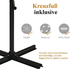 COSTWAY Ø300cm Sonnenschirm Ampelschirm Mit 16 Rippen & Kurbel Gartenschirm Inkl. Schirmständer Terrassenschirm Für Garten, Pool Oder Veranda -Deutschland Garten Zier Verkaufs-Shop c85e12e1d178bc8196a6096d68fa71dd
