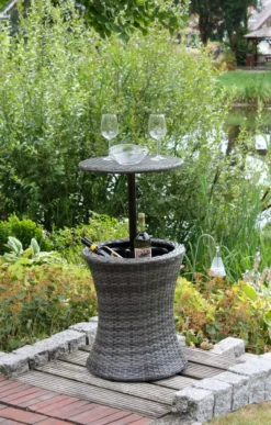 Garden Pleasure Tisch MUMBAI Mit Getränkekühler Ø45cm Stahl Und Kunststoff Grau - Sommerparty Im Garten -Deutschland Garten Zier Verkaufs-Shop c867eef6a30891c658069abd5d10c01b