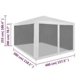 VidaXL Partyzelt Mit 4 Mesh-Seitenwänden 4 X 3 M -Deutschland Garten Zier Verkaufs-Shop c86d1d3cf87727a40a3b3792c9ea0ba3