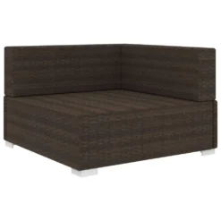 VidaXL Modular-Sofa-Eckteil 1 Stk. + Auflagen Poly Rattan Braun -Deutschland Garten Zier Verkaufs-Shop c91c86042818c79538876e2412127939