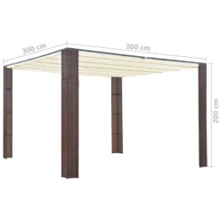 VidaXL Pavillon Mit Dach Poly Rattan 300x300x200 Cm Braun Und Creme -Deutschland Garten Zier Verkaufs-Shop c968c1ee0924c259ce466e787617b172